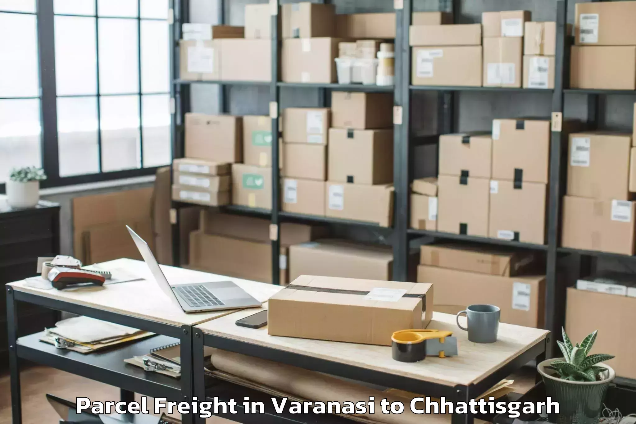 Easy Varanasi to Kanker Parcel Freight Booking